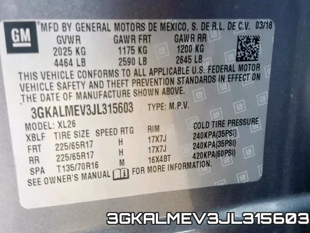3GKALMEV3JL315603 фото 2