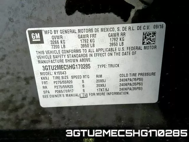 3GTU2MEC5HG170285 фото 2