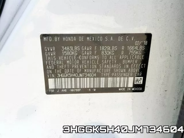 3HGGK5H40JM734604 фото 2