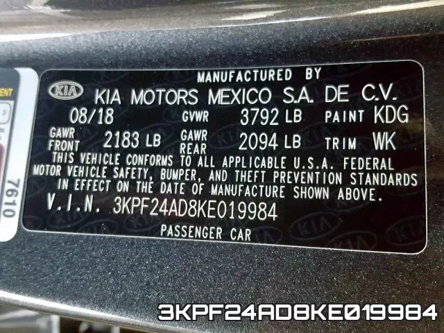 3KPF24AD8KE019984 фото 2