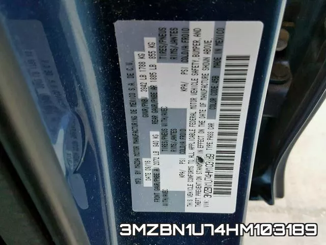 3MZBN1U74HM103189 фото 2