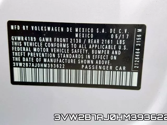 3VW2B7AJ0HM393622 фото 2