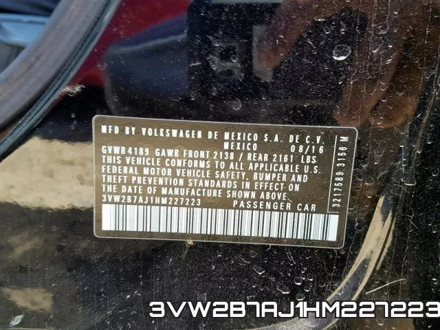 3VW2B7AJ1HM227223 фото 2