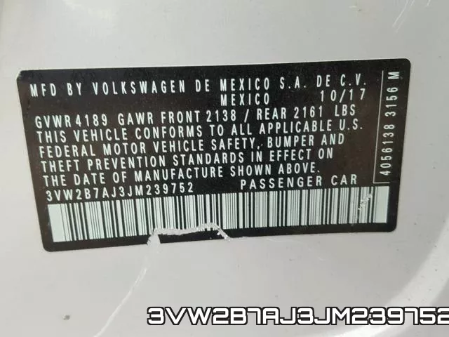 3VW2B7AJ3JM239752 фото 2