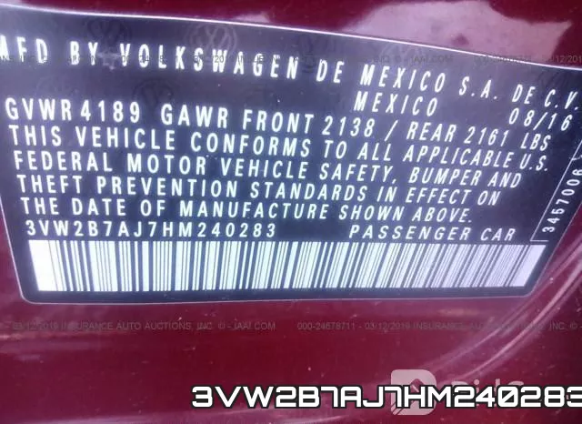 3VW2B7AJ7HM240283 фото 10
