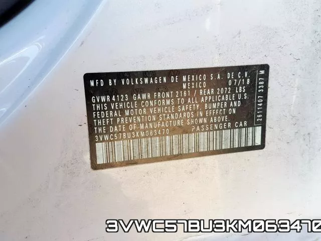 3VWC57BU3KM063470 фото 2