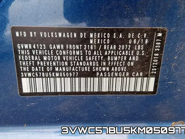 3VWC57BU5KM050977 фото 2