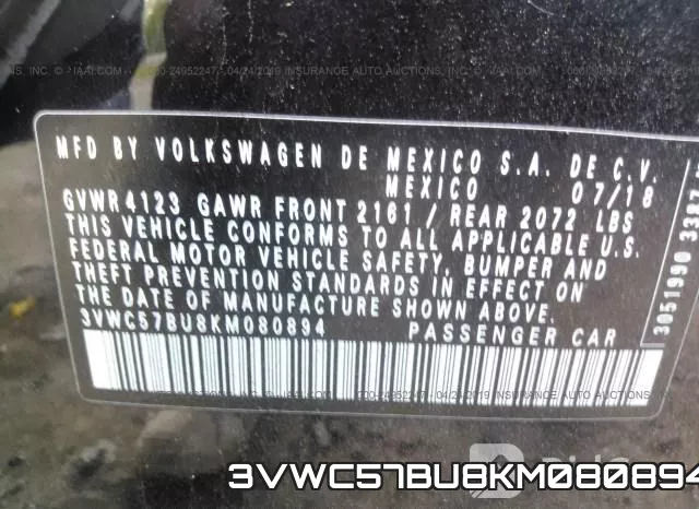 3VWC57BU8KM080894 фото 10