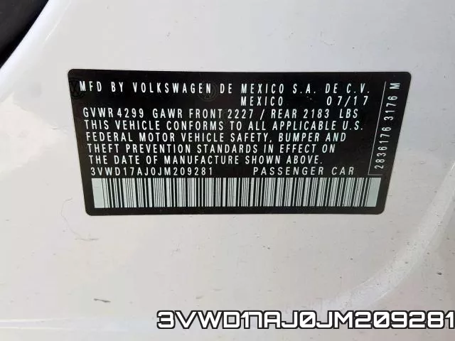 3VWD17AJ0JM209281 фото 2