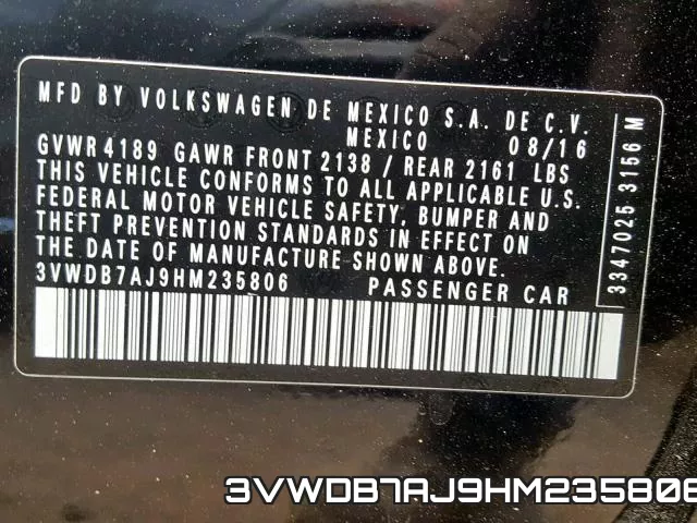 3VWDB7AJ9HM235806 фото 2