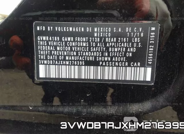 3VWDB7AJXHM276395 фото 10