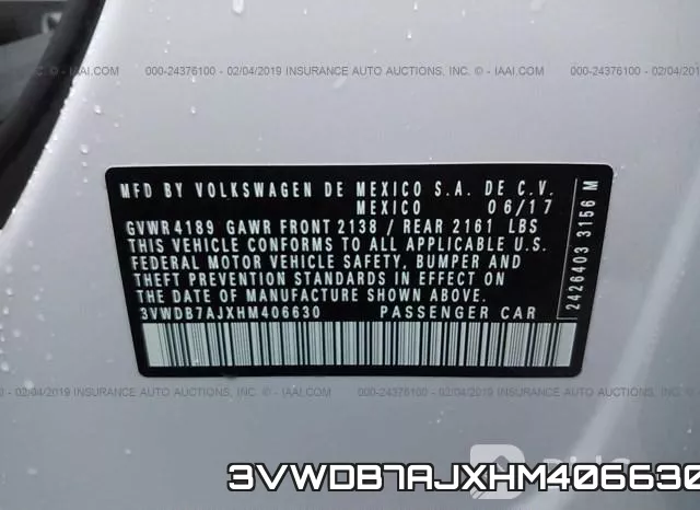 3VWDB7AJXHM406630 фото 10