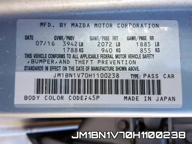 JM1BN1V70H1100238 фото 2