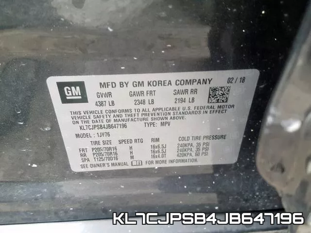 KL7CJPSB4JB647196 фото 2