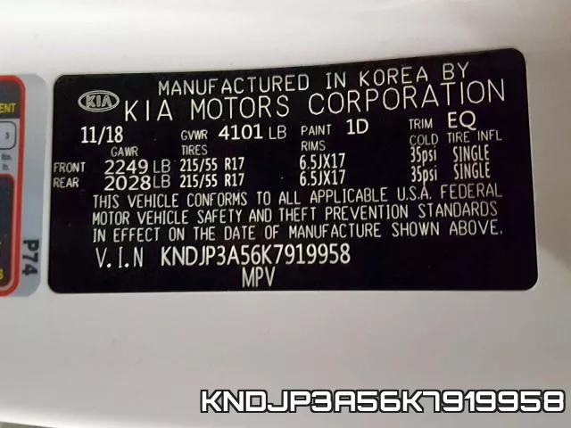 KNDJP3A56K7919958 фото 2