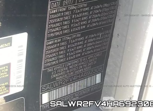 SALWR2FV4HA692308 фото 10
