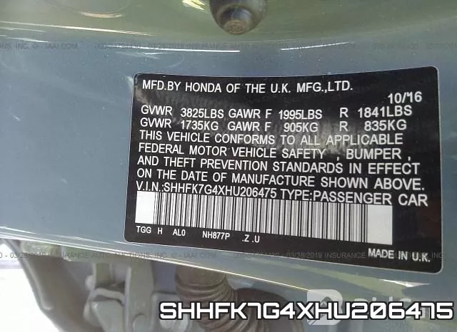 SHHFK7G4XHU206475 фото 10