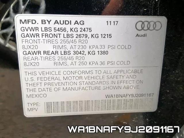 WA1BNAFY9J2091167 фото 2