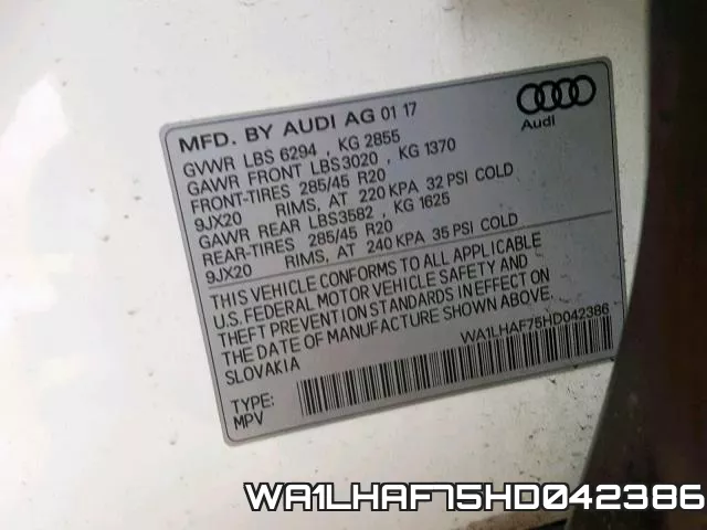 WA1LHAF75HD042386 фото 2