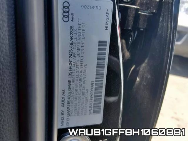 WAUB1GFF8H1060881 фото 2