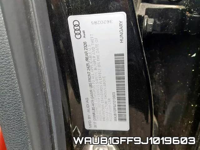 WAUB1GFF9J1019603 фото 2