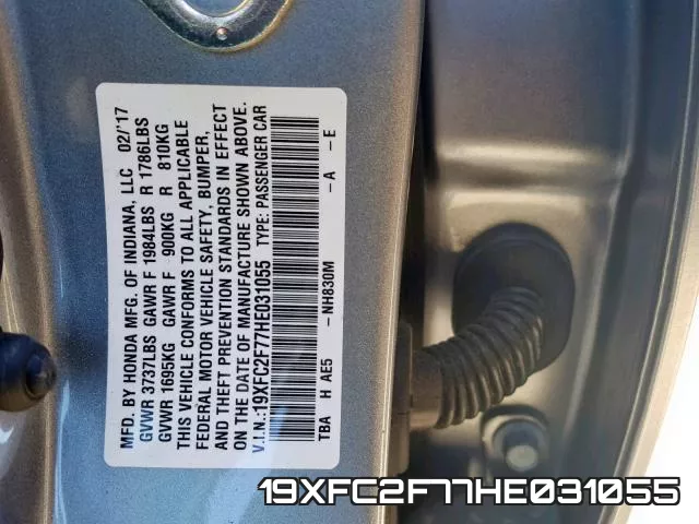 19XFC2F77HE031055 фото 2