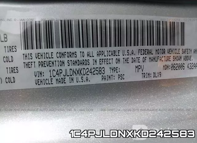 1C4PJLDNXKD242583 фото 10
