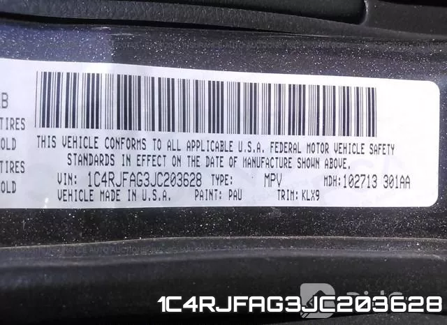 1C4RJFAG3JC203628 фото 10
