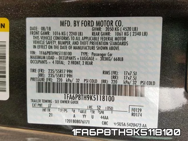 1FA6P8TH9K5118100 фото 2