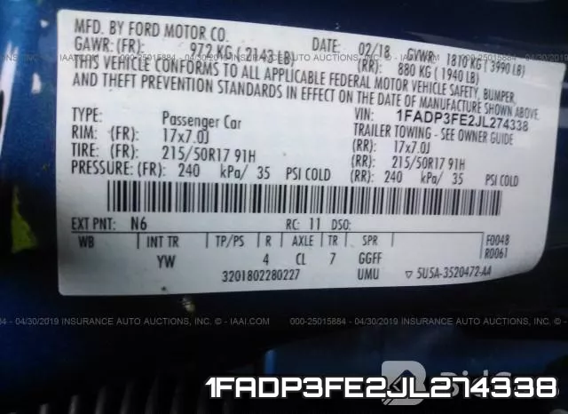 1FADP3FE2JL274338 фото 10