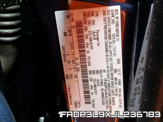 1FADP3L9XJL236783 фото 2