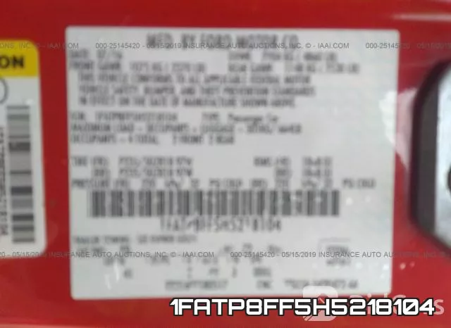1FATP8FF5H5218104 фото 10