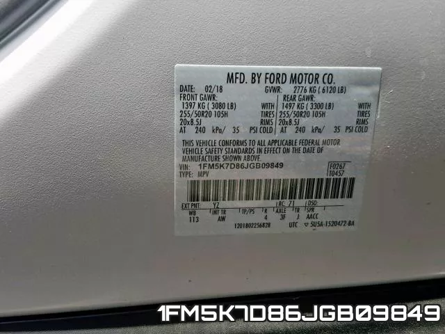 1FM5K7D86JGB09849 фото 2