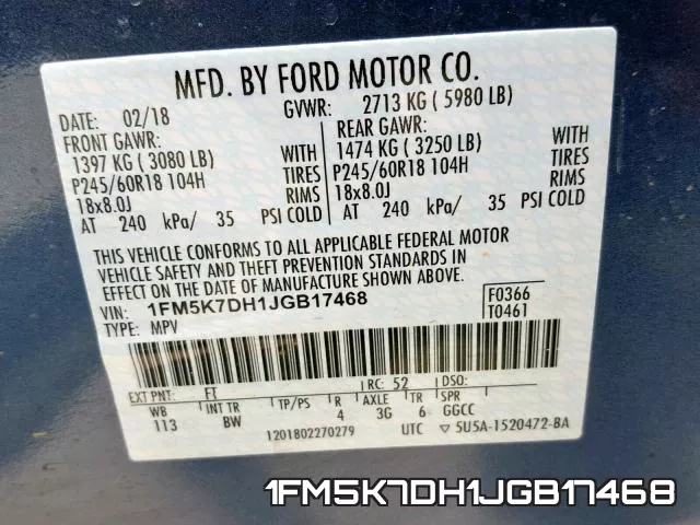 1FM5K7DH1JGB17468 фото 2