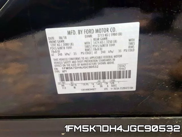 1FM5K7DH4JGC90532 фото 2