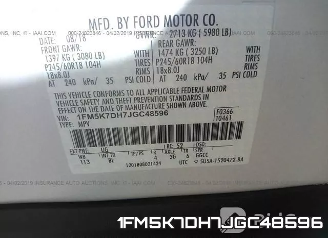 1FM5K7DH7JGC48596 фото 10