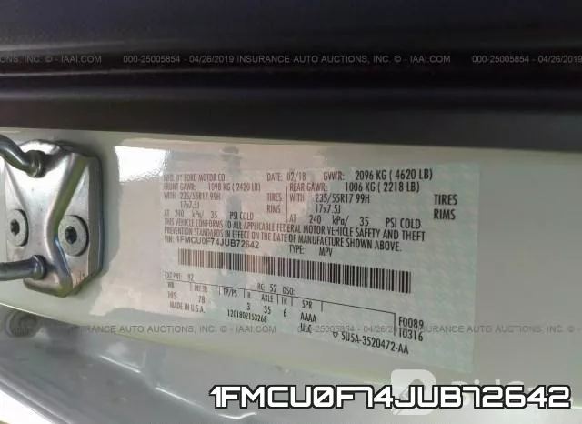 1FMCU0F74JUB72642 фото 10