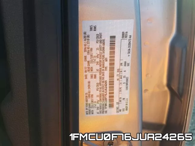 1FMCU0F76JUA24265 фото 2