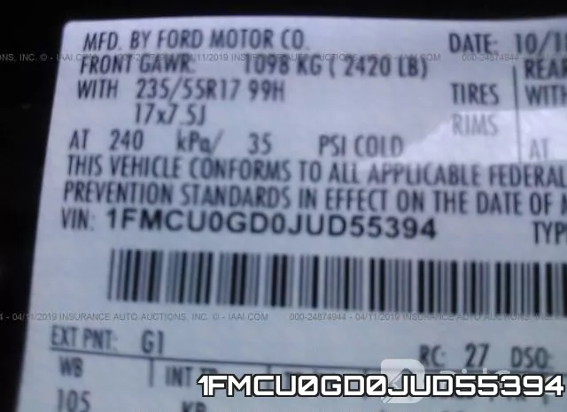 1FMCU0GD0JUD55394 фото 10