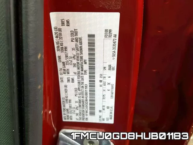 1FMCU0GD8HUB01183 фото 2