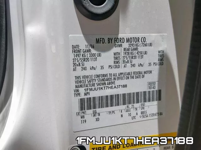 1FMJU1KT7HEA37188 фото 2