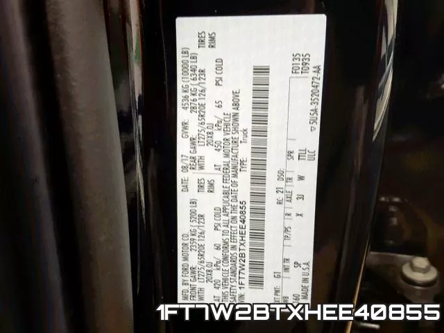 1FT7W2BTXHEE40855 фото 2