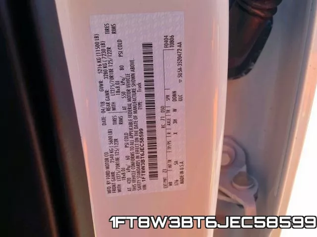 1FT8W3BT6JEC58599 фото 2