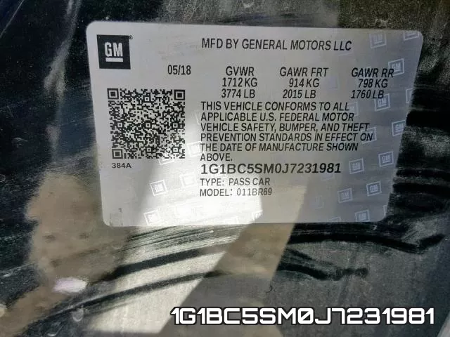 1G1BC5SM0J7231981 фото 2