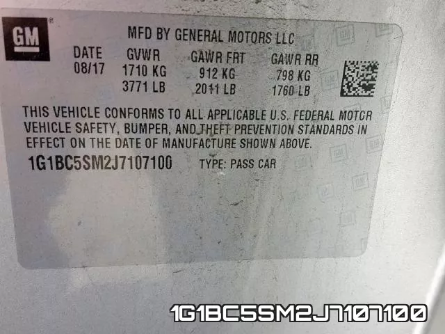 1G1BC5SM2J7107100 фото 2