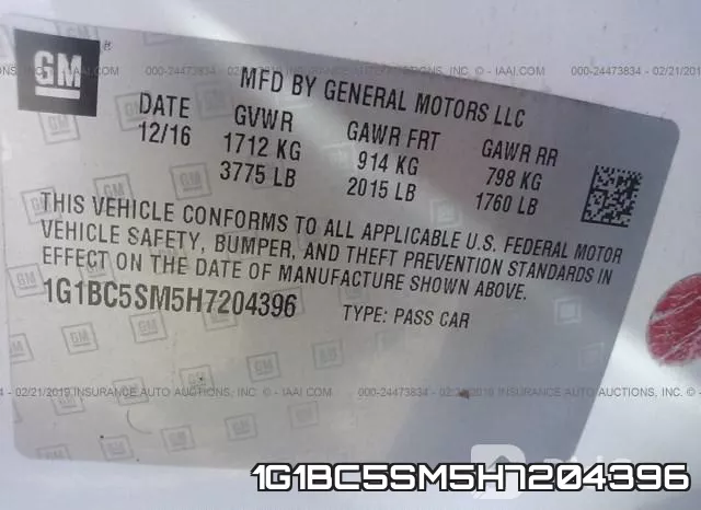1G1BC5SM5H7204396 фото 10