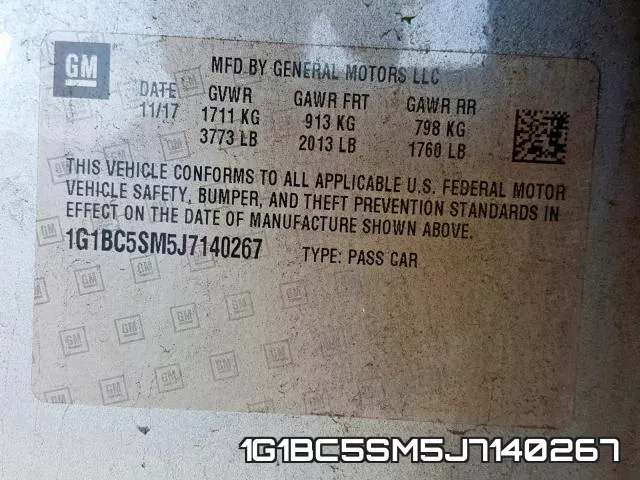 1G1BC5SM5J7140267 фото 2