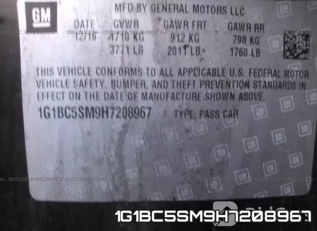 1G1BC5SM9H7208967 фото 10