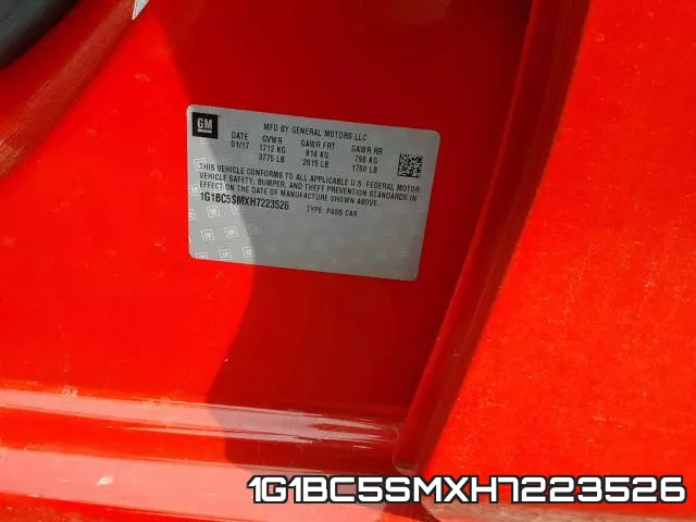 1G1BC5SMXH7223526 фото 2
