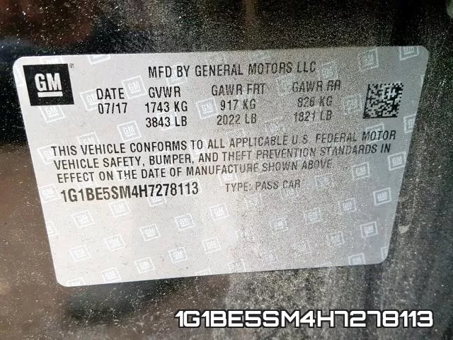 1G1BE5SM4H7278113 фото 2